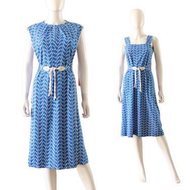 1960s California Girl Sportswear 3 Piece Blue Dress & Cover Up Set with Matching Belt - 1960s Dress with Matching Cover Up | Size Small 