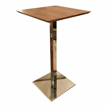 Contemporary Square Wood and Metal Square High Top Table