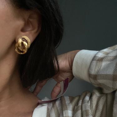 vintage statement minimalist twisted knot  earrings 