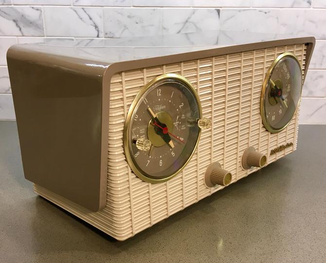 1954 Rca Victor Clock Radio Elec Restored Mid Century Modern Phono Jack W Optional Phono By Deco2go From Deco2go Of Seattle Wa Attic