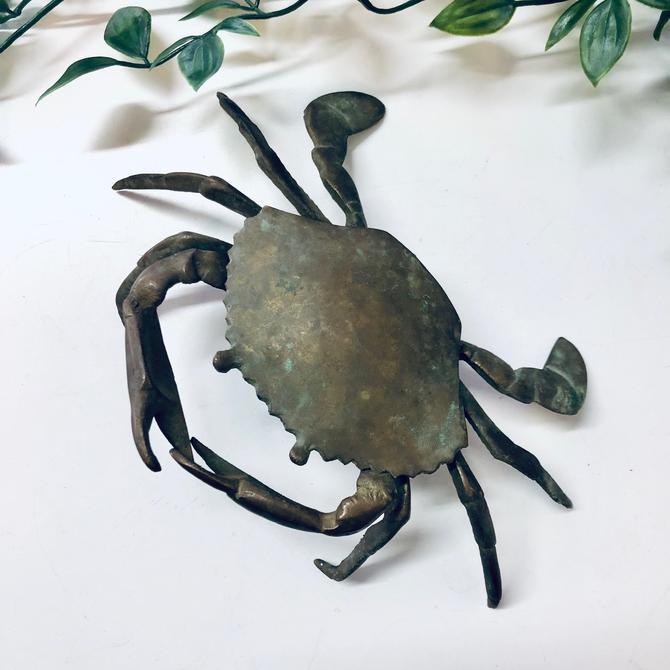 Vintage Ashtray Crab Ashtray Brass Crab Tray Catch All Dish