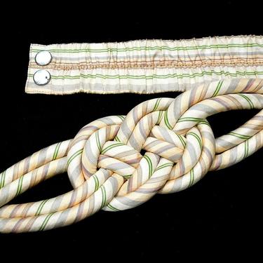 CLEARANCE Deadstock VINTAGE: 1980's - Zodiac India Silk Knot Belt - Celtic Knot - Elastic Belt - Fabric Belt - SKU Tub-605-00009097 