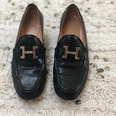 Vintage HERMES H Logo Gold / Brown Suede Leather | Moonstone  display picture 1