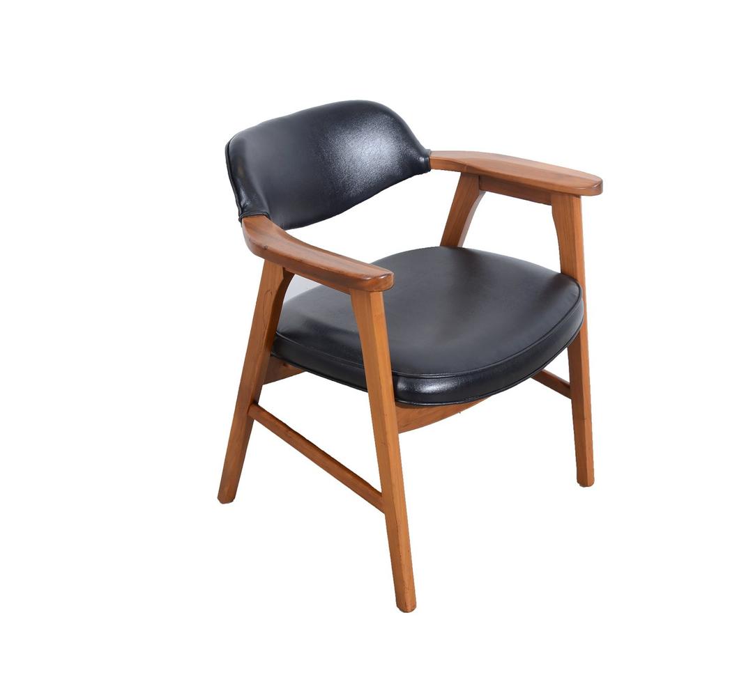 arm chair walnut mid century modern 60s gunlocke chair co