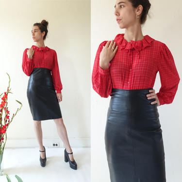 Black pencil skirt outfit 80s best sale