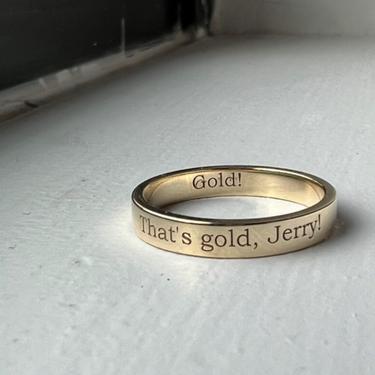 Gold Jerry Gold Seinfeld Wedding Band Promise Ring 14k Solid Gold 3mm Ring 