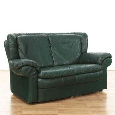 OVERSIZED DARK GREEN LEATHER SOFA 2