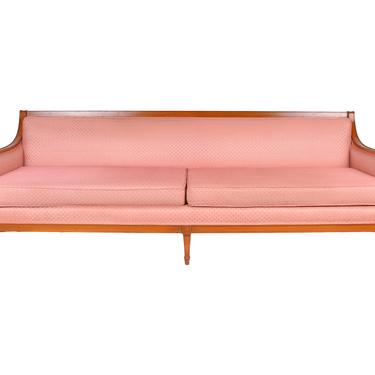 Vintage French Country Style Sofa W/ Soft Pink Upholstery 