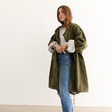 Vintage Army Green Anorak Smock | Drawstring Tie Front | Rawson