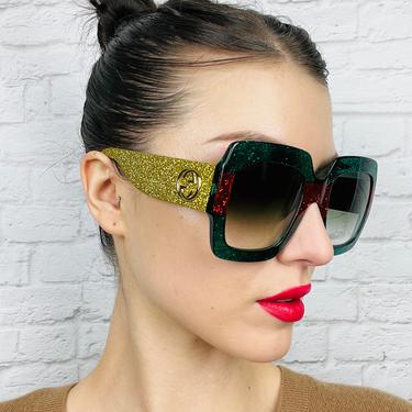 Gucci oversized glitter sunglasses online