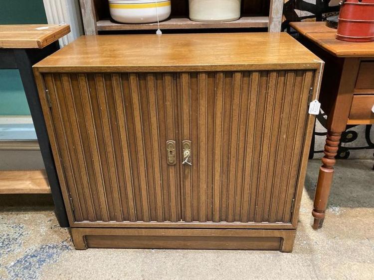 Mid century cabinet. Shelf inside is adjustable. 32” x 18” x 28”