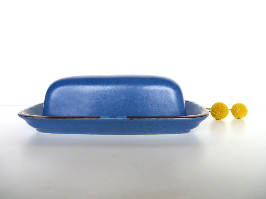 Vintage Dansk Mesa Blue Butter Dish, Modern Southwestern Stoneware Covered Her Vintage Crush