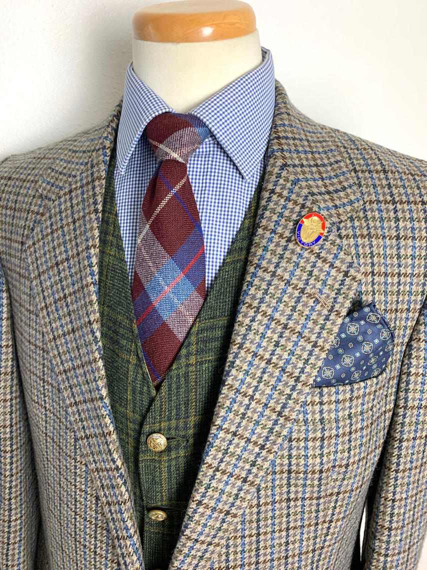 Vintage AVOCA Handweavers 100 Wool TWEED Blazer 40 Reg to Long