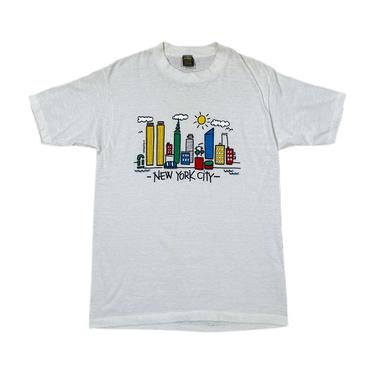 (M) New York City Single Stitch White Tshirt 063021 LM