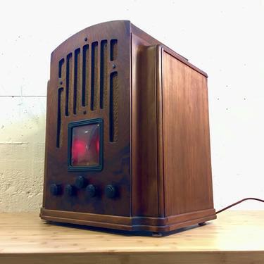 Art Deco 1934 GE M61 AM/Shortwave 3-Band Cathedral Radio, Full Elec Restoration 