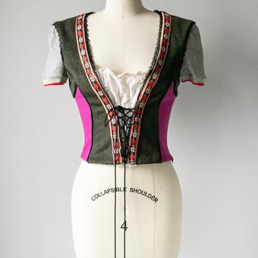 D&G Y2K Dirndl Top Wool Bodice S 