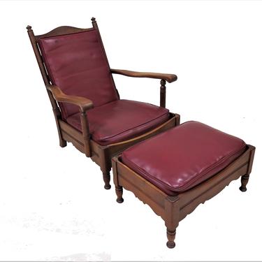 Stickley Furniture | Vintage Colonial Early American Chair And Ottoman Set From Stickley Fayetville Syracuse 