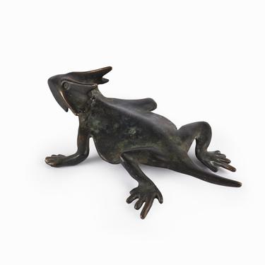 Michael Storey Bronze Lizard Sculpture Mid Century Modern 