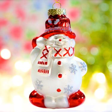 VINTAGE: Snowman Glass Ornament - Christmas Ornament - Hand Painted Ornament - Mercury Ornament - SKU 30-409-00033531 
