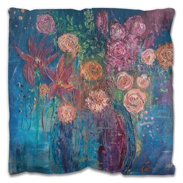 Flowers Outdoor Pillow - Abstract Flowers Pillow ~ Floral Art Print ~ Bohemian Outdoor Pillow ~ Floral Arrangement Pillow ~ Floral Art Print 