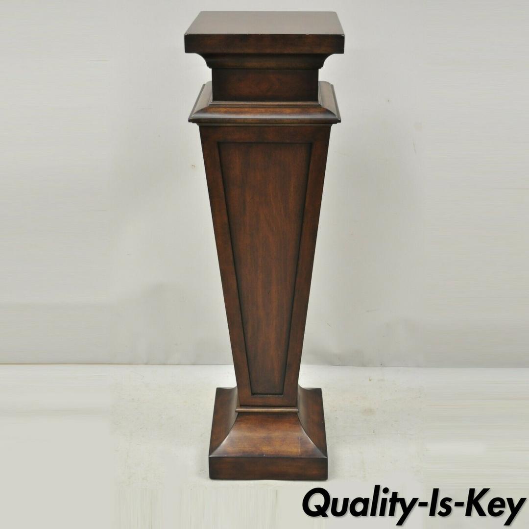 Ethan Allen Mahogany Finish Fiberglass 48" Tall Pedestal Plant Stand