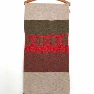 Handmade Mid Century Dutch Wool Tapestry / Table Runner by &quot;De Ram&quot; Art Weaving 