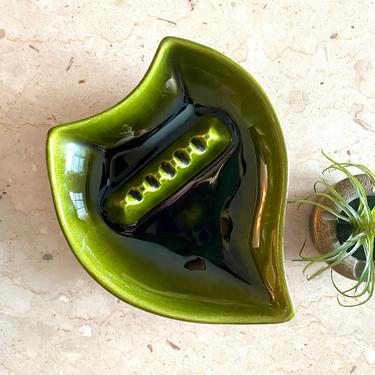 Vintage Retro Ashtray Avocado Green 