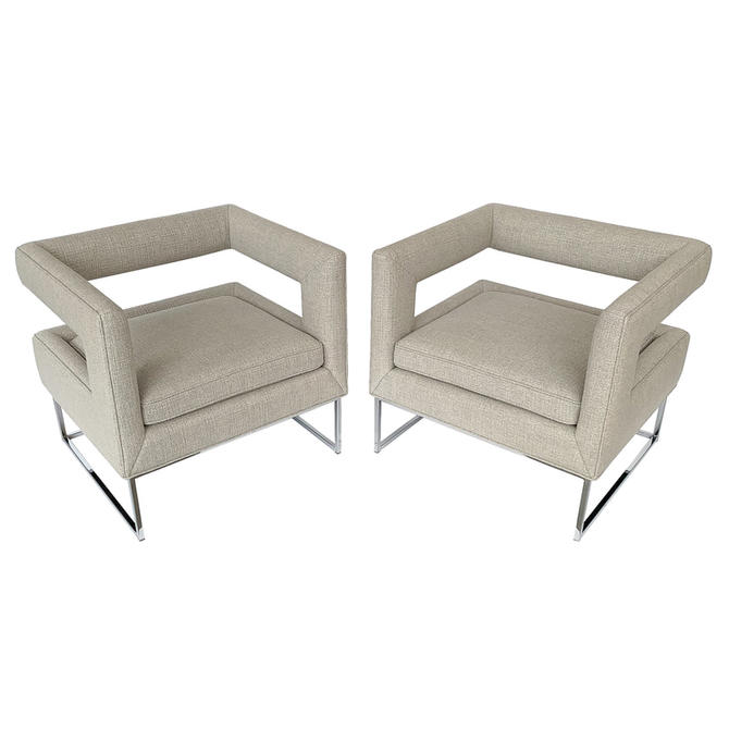 Pair Baughman Open Back Lounge Chairs From Vern Vera Of