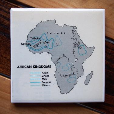 1971 African Kingdoms Map Coaster. Africa Map. Vintage Africa Gift. African History Gift. Family Heritage. Geography Textbook. Africa Décor. 