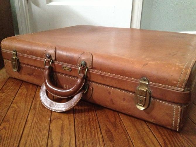 Midcentury Vintage Hartmann Pullman Large Suitcase Leather