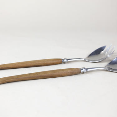 Vintage mcm serving utensils made in Sweden teak and stainless steel 