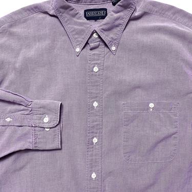 Vintage Lands' End Oxford Cloth Button-Down Shirt ~ size XL ~ 100% Cotton ~ USA Made ~ OCBD ~ Worn-In 