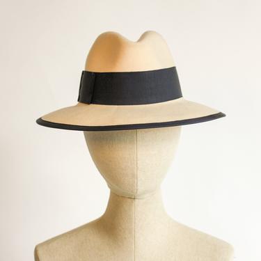 Vintage 80’s Betmar New York Black and Ivory Floppy Straw Hat Wide Brim Derby m_62df67f89b5a4d83884c60ee.jpg main image 2