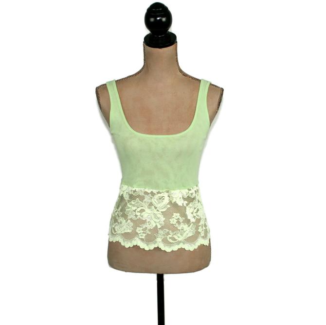 Y2K Green Lace Babydoll Tank Top Cami Size Small -  Canada