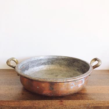 Antique Turkish Copper Hand Forged Pan 