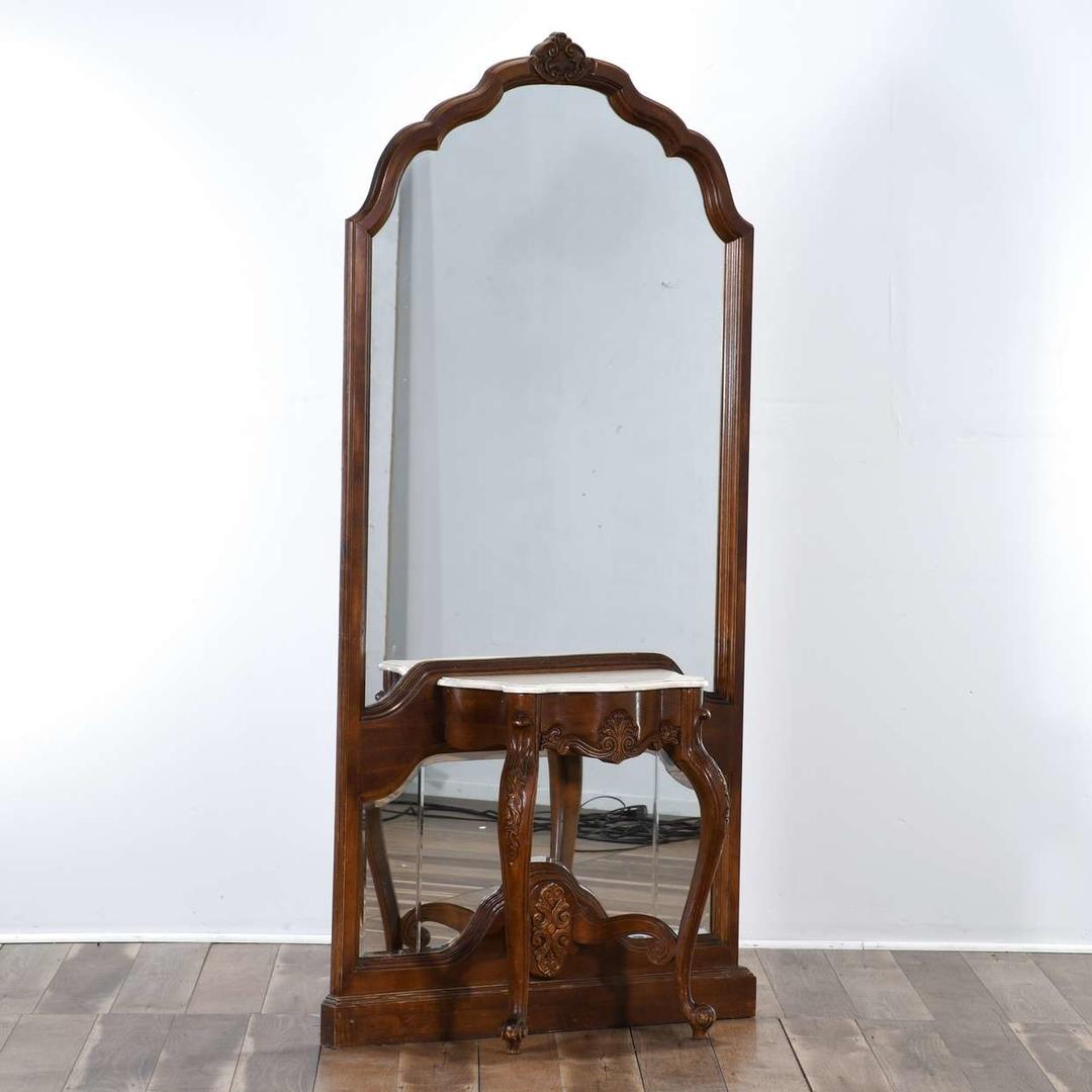 Pulaski Furniture Hall Tree W Marble & Beveled Mirror Loveseat (Los