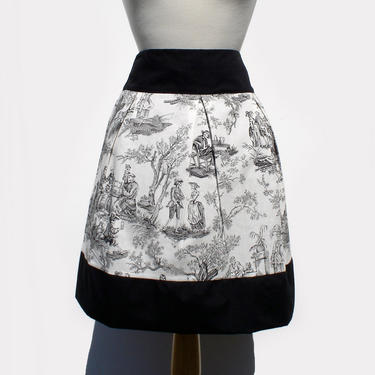 Day of the Dead Pastoral Skirt - Thick Sateen Band Skirt 
