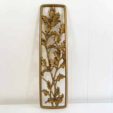 Vintage Syroco Plastic Wall Hanging Holly Leaves Berries | Check
