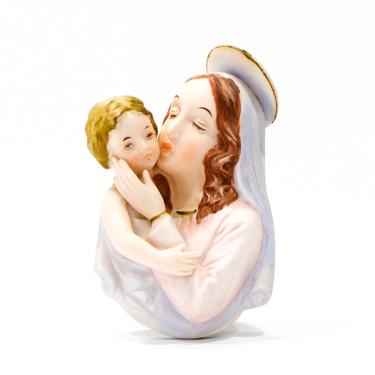 VINTAGE: 1970's - Madonna and Child Plaque 53/328 - Tilso, Japan, Virgin Mary, Infant Jesus, Plaque - Made in Japan - SKU 14-F2-00011377 