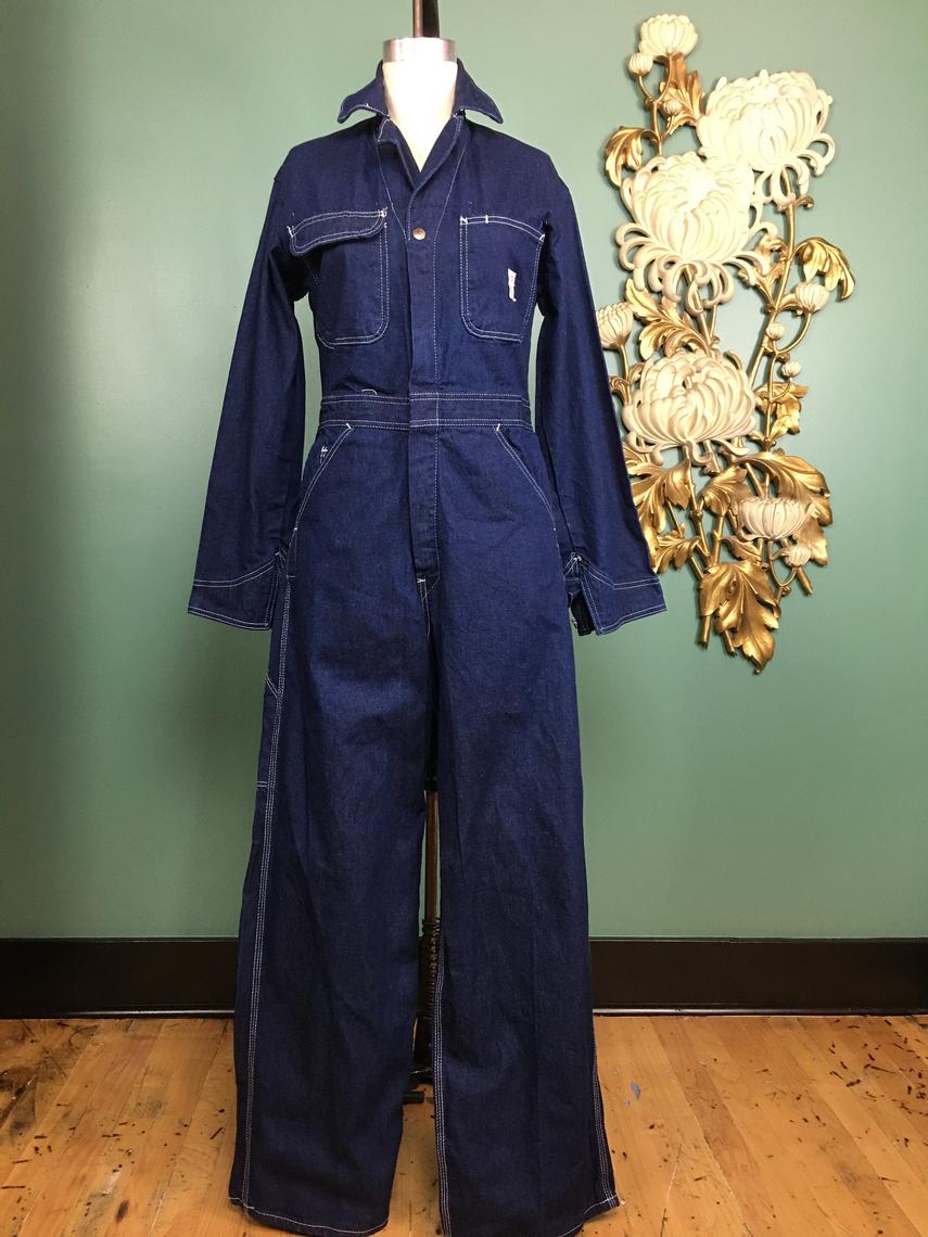 1980s coveralls, vintage overalls, pointer brand, denim coveralls