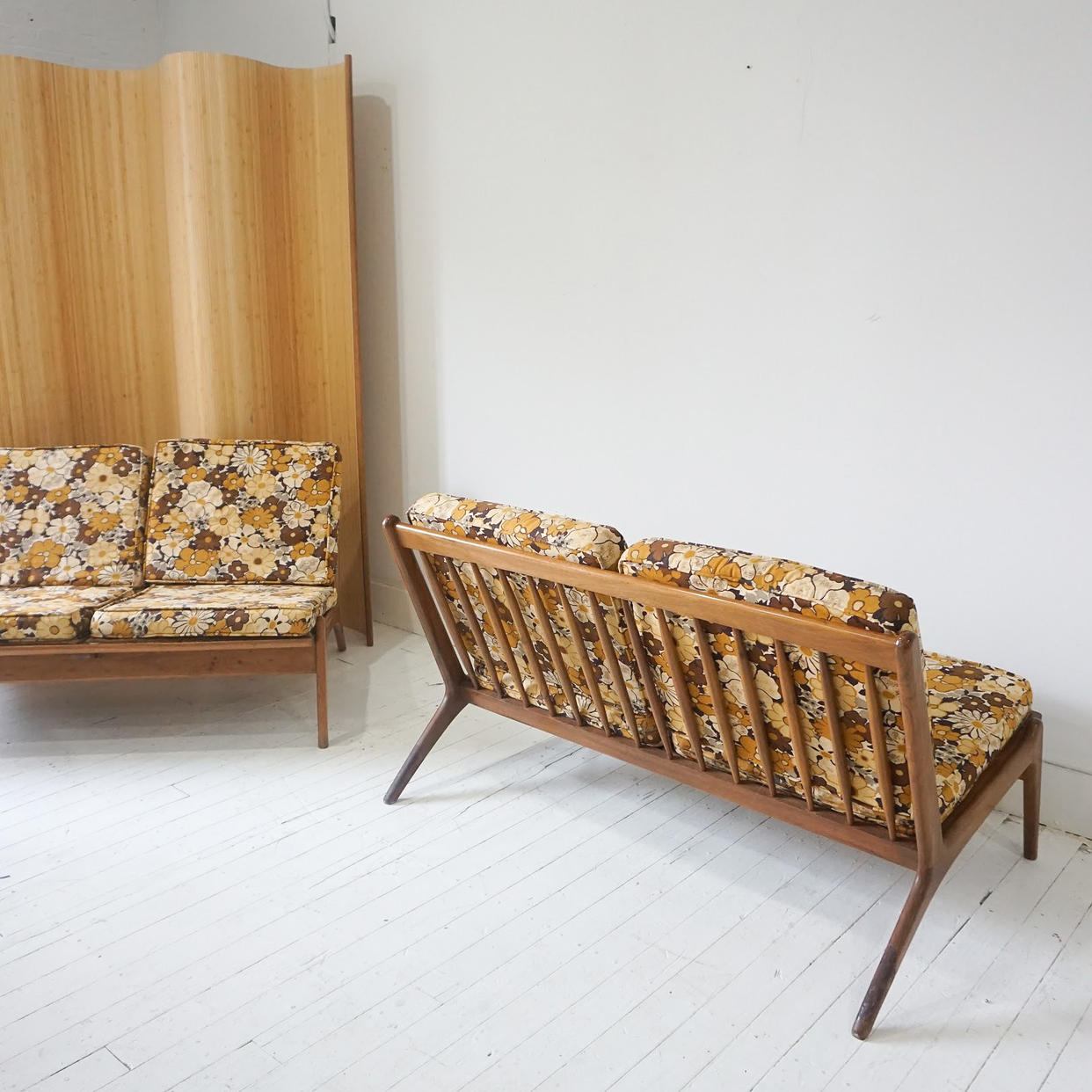 1970s mid century floral settee | pip home - Brooklyn, NY | ATTIC