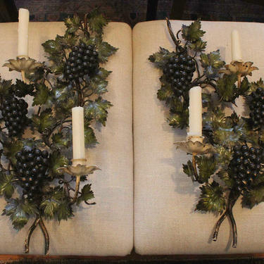 Pair Iron & Metal Sconces