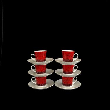 Vintage Mid Century Modern BLOCK Bidasoa Spain FLAMENCO Porcelain Demitasse  | Swanky Chaperooo | Miami, FL