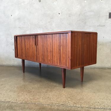 Mid Century Tambour Door Credenza by Barzilay