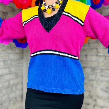 Vintage Liz Claiborne Neon Sweater 