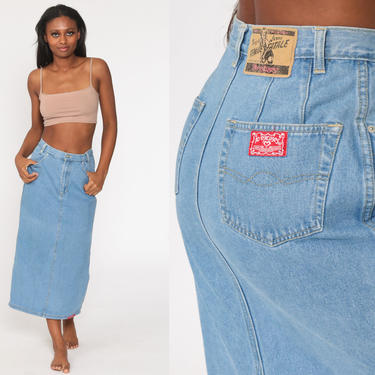 90s high waisted jean skirt best sale