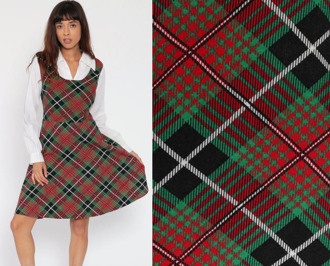 Dresses, Vintage Plaid 6s 70s School Uniform Jumper Dress Kids Unlimited  18 46 Punk Ska