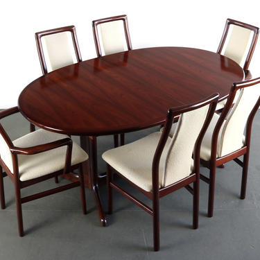 Mahogany Dining Set with Table & 6 Chairs by Schou Andersen 