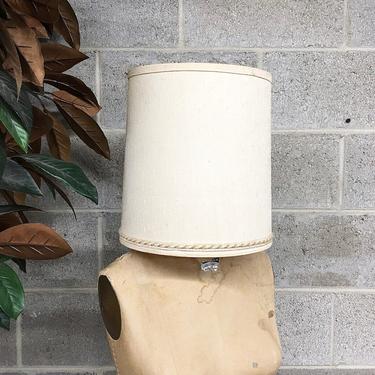 Vintage Lampshade Retro 1960s Mid Century Modern + Barrel Shaped + Ivory Color + Textured Shade + Lurex Gold Trim + MCM + Home Decor 