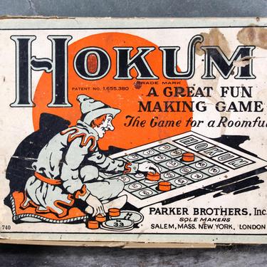 1927 Hokum Game - Antique Parker Brothers Game - Complete Game - Bingo Like Play | FREE SHIPPING 